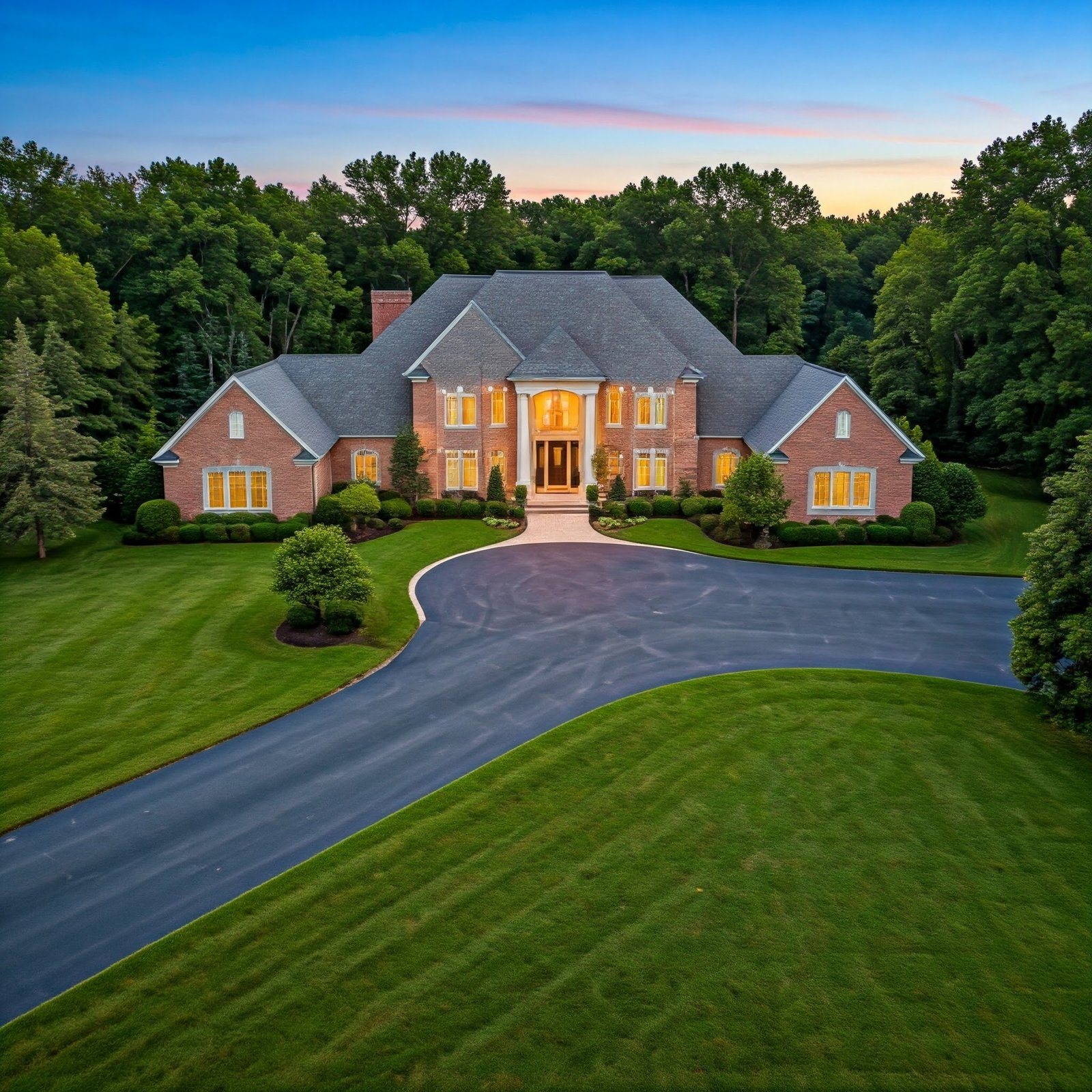 A Northern Virginia estate at dusk